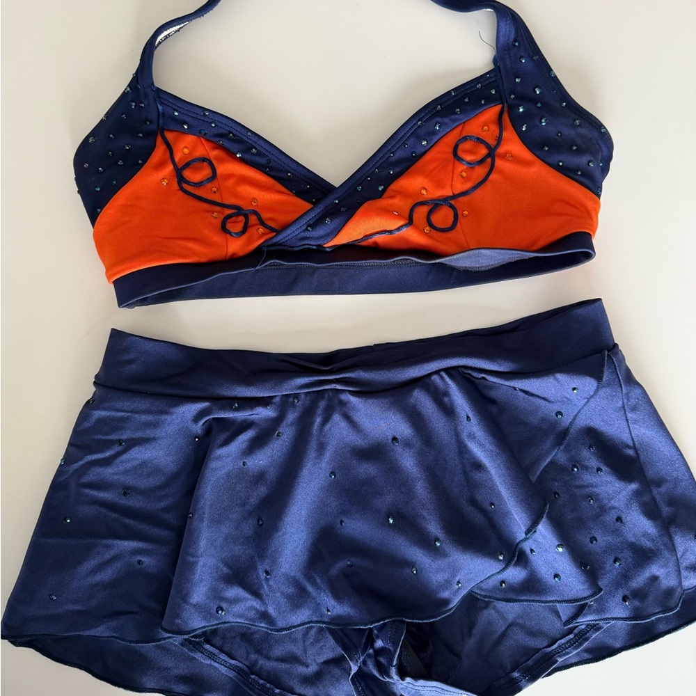 Navy and Orange Line Up Pro Cheer Audition Set
